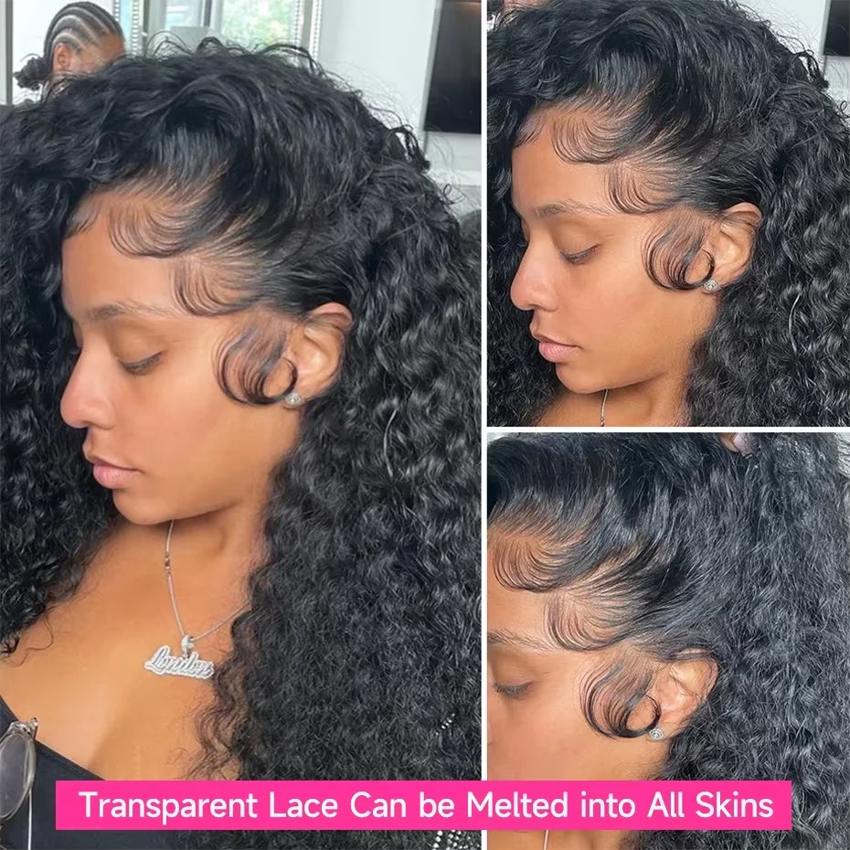 220% Burmese Curly 13x6 Transparent Lace Front Wig Vietnamese Raw Hair Human Hair Wigs Bouncy Curly Deep Curly Lace Frontal Wig