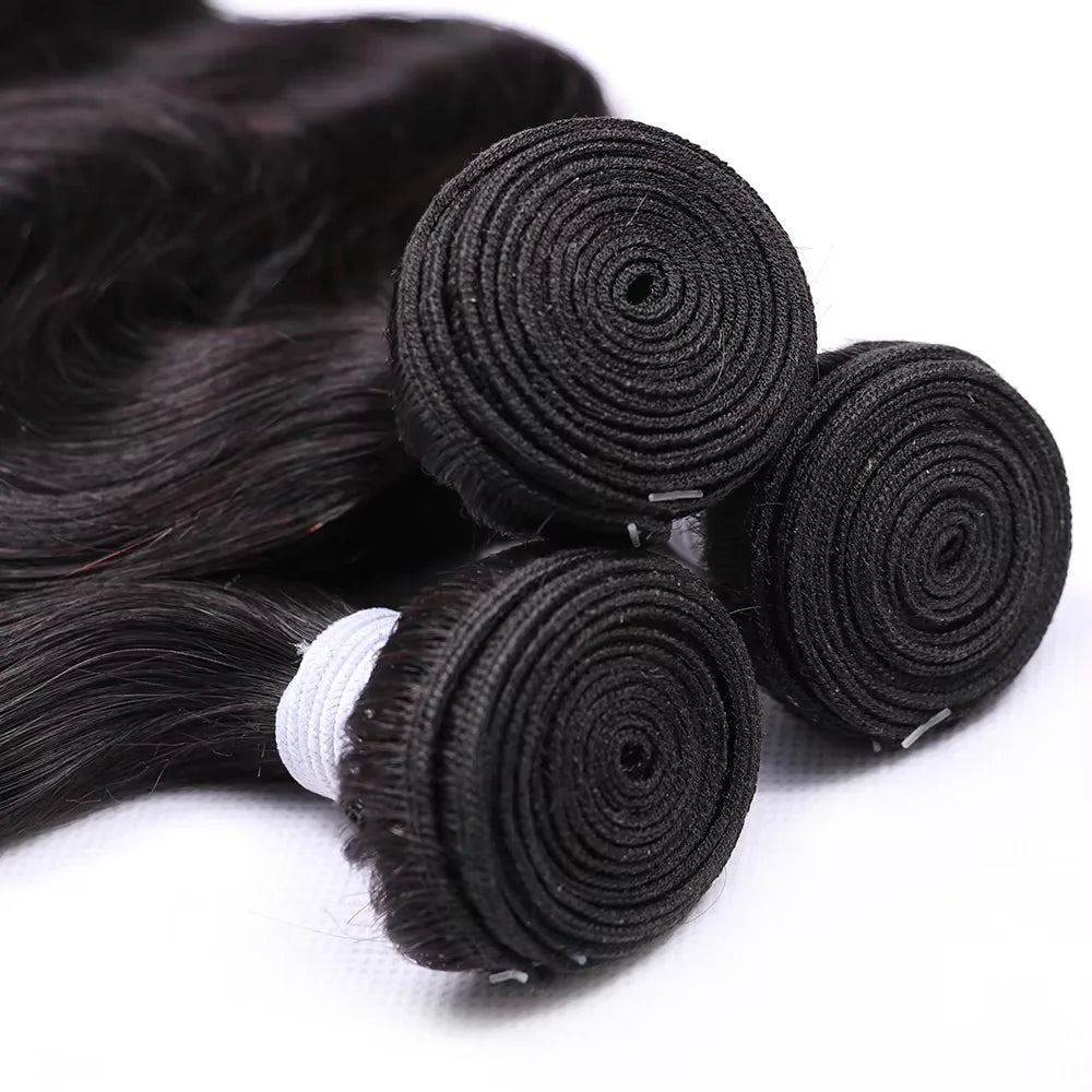 Human Hair 30 36 38 40 Inch Body Wave Bundles Brazilian 12A Curly 3 4 Bundles Human Hair Extensions For Women Natural Black Color Brazilian Virgin Weave Bundles Hair Extensions