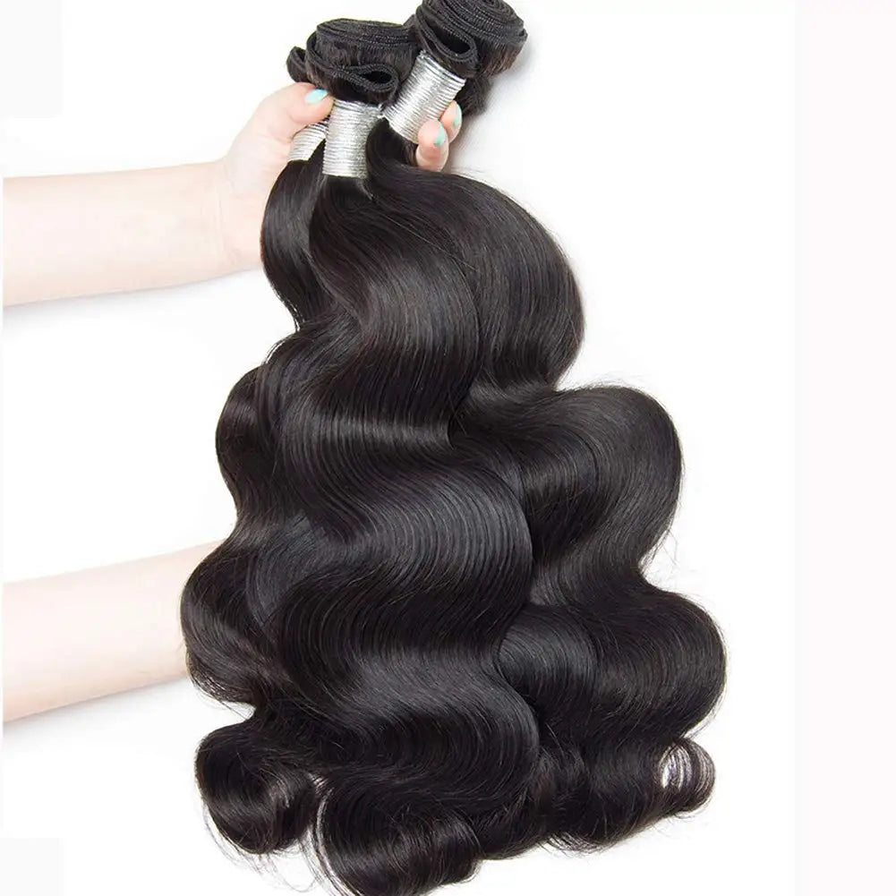 Human Hair 30 36 38 40 Inch Body Wave Bundles Brazilian 12A Curly 3 4 Bundles Human Hair Extensions For Women Natural Black Color Brazilian Virgin Weave Bundles Hair Extensions